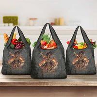 Queen Nzinga Grocery Bag Fierce African Warrior Queen - Dark Tribal Fire Art - Wonder Print Shop