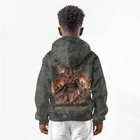 Queen Nzinga Kid Hoodie Fierce African Warrior Queen - Dark Tribal Fire Art - Wonder Print Shop