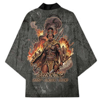 Queen Nzinga Kimono Fierce African Warrior Queen - Dark Tribal Fire Art - Wonder Print Shop