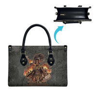 Queen Nzinga Leather Bag Fierce African Warrior Queen - Dark Tribal Fire Art - Wonder Print Shop