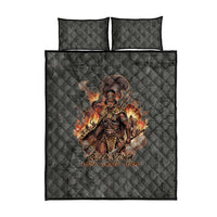 Queen Nzinga Quilt Bed Set Fierce African Warrior Queen - Dark Tribal Fire Art - Wonder Print Shop