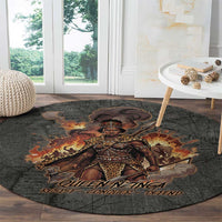 Queen Nzinga Round Carpet Fierce African Warrior Queen - Dark Tribal Fire Art - Wonder Print Shop