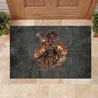 Queen Nzinga Rubber Doormat Fierce African Warrior Queen - Dark Tribal Fire Art - Wonder Print Shop