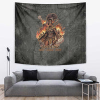 Queen Nzinga Tapestry Fierce African Warrior Queen - Dark Tribal Fire Art - Wonder Print Shop