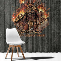 Queen Nzinga Window Curtain Fierce African Warrior Queen - Dark Tribal Fire Art - Wonder Print Shop
