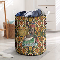 Queen Nzinga Laundry Basket Mbandi Traditional Regal Portrait Empowerment Quote African Female Leadership - Wonder Print Shop