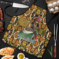 Queen Nzinga Apron Mbandi Traditional Regal Portrait Empowerment Quote African Female Leadership - Wonder Print Shop