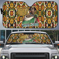 Queen Nzinga Auto Sun Shade Mbandi Traditional Regal Portrait Empowerment Quote African Female Leadership - Wonder Print Shop