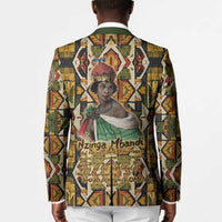 Queen Nzinga Blazer Mbandi Traditional Regal Portrait Empowerment Quote African Female Leadership - Wonder Print Shop