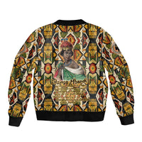 Queen Nzinga Bomber Jacket Mbandi Traditional Regal Portrait Empowerment Quote African Female Leadership - Wonder Print Shop