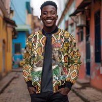 Queen Nzinga Bomber Jacket Mbandi Traditional Regal Portrait Empowerment Quote African Female Leadership - Wonder Print Shop