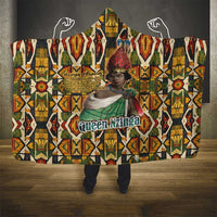 Queen Nzinga Hooded Blanket Mbandi Traditional Regal Portrait Empowerment Quote African Female Leadership - Wonder Print Shop
