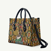 Queen Nzinga Leather Bag Mbandi Traditional Regal Portrait Empowerment Quote African Female Leadership - Wonder Print Shop