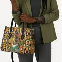 Queen Nzinga Leather Bag Mbandi Traditional Regal Portrait Empowerment Quote African Female Leadership - Wonder Print Shop