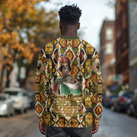 Queen Nzinga Long Sleeve Shirt Mbandi Traditional Regal Portrait Empowerment Quote African Female Leadership - Wonder Print Shop