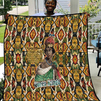 Queen Nzinga Quilt Mbandi Traditional Regal Portrait Empowerment Quote African Female Leadership - Wonder Print Shop