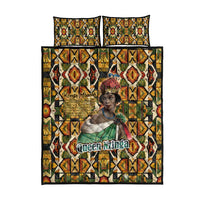 Queen Nzinga Quilt Bed Set Mbandi Traditional Regal Portrait Empowerment Quote African Female Leadership - Wonder Print Shop