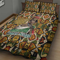 Queen Nzinga Quilt Bed Set Mbandi Traditional Regal Portrait Empowerment Quote African Female Leadership - Wonder Print Shop