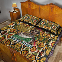 Queen Nzinga Quilt Bed Set Mbandi Traditional Regal Portrait Empowerment Quote African Female Leadership - Wonder Print Shop