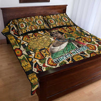 Queen Nzinga Quilt Bed Set Mbandi Traditional Regal Portrait Empowerment Quote African Female Leadership - Wonder Print Shop