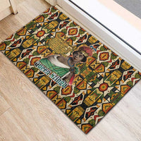 Queen Nzinga Rubber Doormat Mbandi Traditional Regal Portrait Empowerment Quote African Female Leadership - Wonder Print Shop