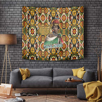 Queen Nzinga Tapestry Mbandi Traditional Regal Portrait Empowerment Quote African Female Leadership - Wonder Print Shop