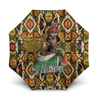 Queen Nzinga Umbrella Mbandi Traditional Regal Portrait Empowerment Quote African Female Leadership - Wonder Print Shop