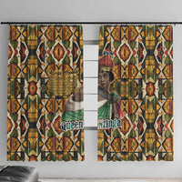 Queen Nzinga Window Curtain Mbandi Traditional Regal Portrait Empowerment Quote African Female Leadership - Wonder Print Shop