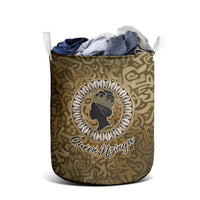 Queen Nzinga Laundry Basket Cowrie Crown Silhouette Royal Power - Wonder Print Shop