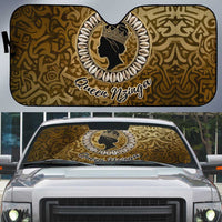 Queen Nzinga Auto Sun Shade Cowrie Crown Silhouette Royal Power - Wonder Print Shop