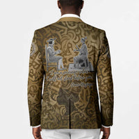 Queen Nzinga Blazer Cowrie Crown Silhouette Royal Power - Wonder Print Shop