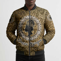 Queen Nzinga Bomber Puffer Jacket Cowrie Crown Silhouette Royal Power - Wonder Print Shop