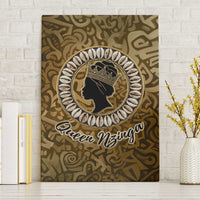 Queen Nzinga Canvas Wall Art Cowrie Crown Silhouette Royal Power - Wonder Print Shop