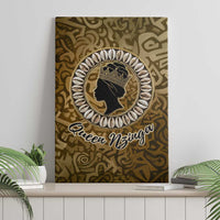 Queen Nzinga Canvas Wall Art Cowrie Crown Silhouette Royal Power - Wonder Print Shop