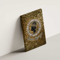 Queen Nzinga Canvas Wall Art Cowrie Crown Silhouette Royal Power - Wonder Print Shop