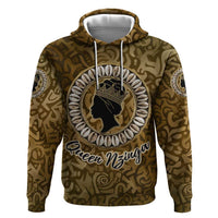 Queen Nzinga Hoodie Cowrie Crown Silhouette Royal Power - Wonder Print Shop