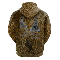 Queen Nzinga Hoodie Cowrie Crown Silhouette Royal Power - Wonder Print Shop