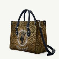 Queen Nzinga Leather Bag Cowrie Crown Silhouette Royal Power - Wonder Print Shop