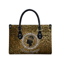Queen Nzinga Leather Bag Cowrie Crown Silhouette Royal Power - Wonder Print Shop