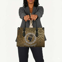 Queen Nzinga Leather Bag Cowrie Crown Silhouette Royal Power - Wonder Print Shop