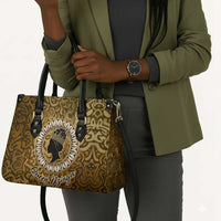 Queen Nzinga Leather Bag Cowrie Crown Silhouette Royal Power - Wonder Print Shop