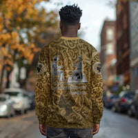 Queen Nzinga Long Sleeve Shirt Cowrie Crown Silhouette Royal Power - Wonder Print Shop