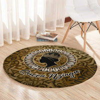 Queen Nzinga Round Carpet Cowrie Crown Silhouette Royal Power - Wonder Print Shop