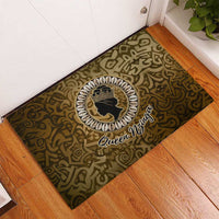 Queen Nzinga Rubber Doormat Cowrie Crown Silhouette Royal Power - Wonder Print Shop