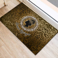 Queen Nzinga Rubber Doormat Cowrie Crown Silhouette Royal Power - Wonder Print Shop