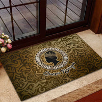 Queen Nzinga Rubber Doormat Cowrie Crown Silhouette Royal Power - Wonder Print Shop