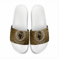 Queen Nzinga Slide Sandals Cowrie Crown Silhouette Royal Power - Wonder Print Shop
