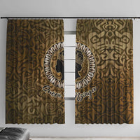 Queen Nzinga Window Curtain Cowrie Crown Silhouette Royal Power - Wonder Print Shop