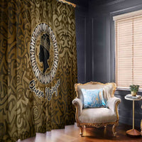 Queen Nzinga Window Curtain Cowrie Crown Silhouette Royal Power - Wonder Print Shop
