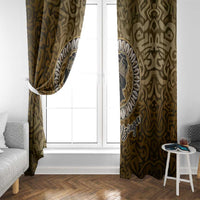 Queen Nzinga Window Curtain Cowrie Crown Silhouette Royal Power - Wonder Print Shop